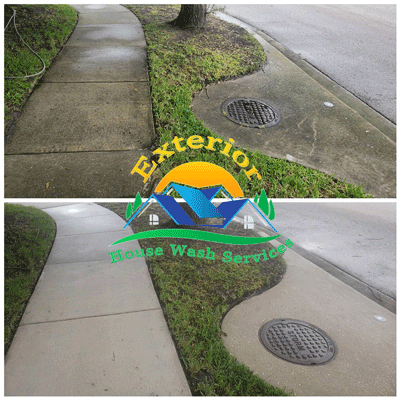 pathway cleaning before and after image